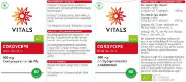 Cordyceps Biologisch 60 Kapseln Packung