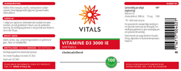 Vitamin D3 3000IE, 100 Softgel-Kapseln Packung