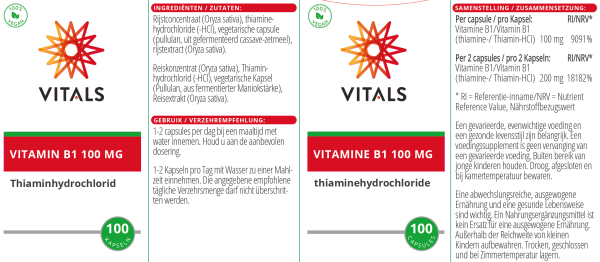 Vitamin B1 (Thiamin) 100 mg Packung