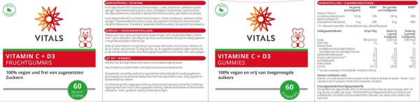 Vitamin C + D3, 60 Gummis Packung