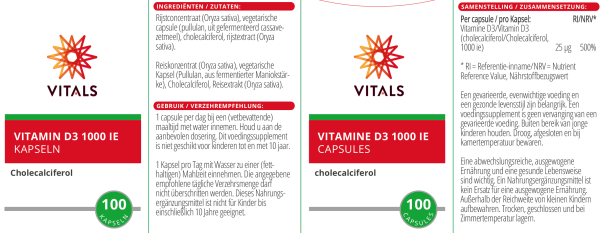 Vitamin D3 1000 I.E., 25 µg, Packung