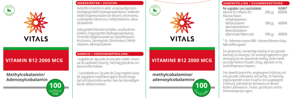 Vitamin B12 2000 µg, 100 Lutschtabletten Packung
